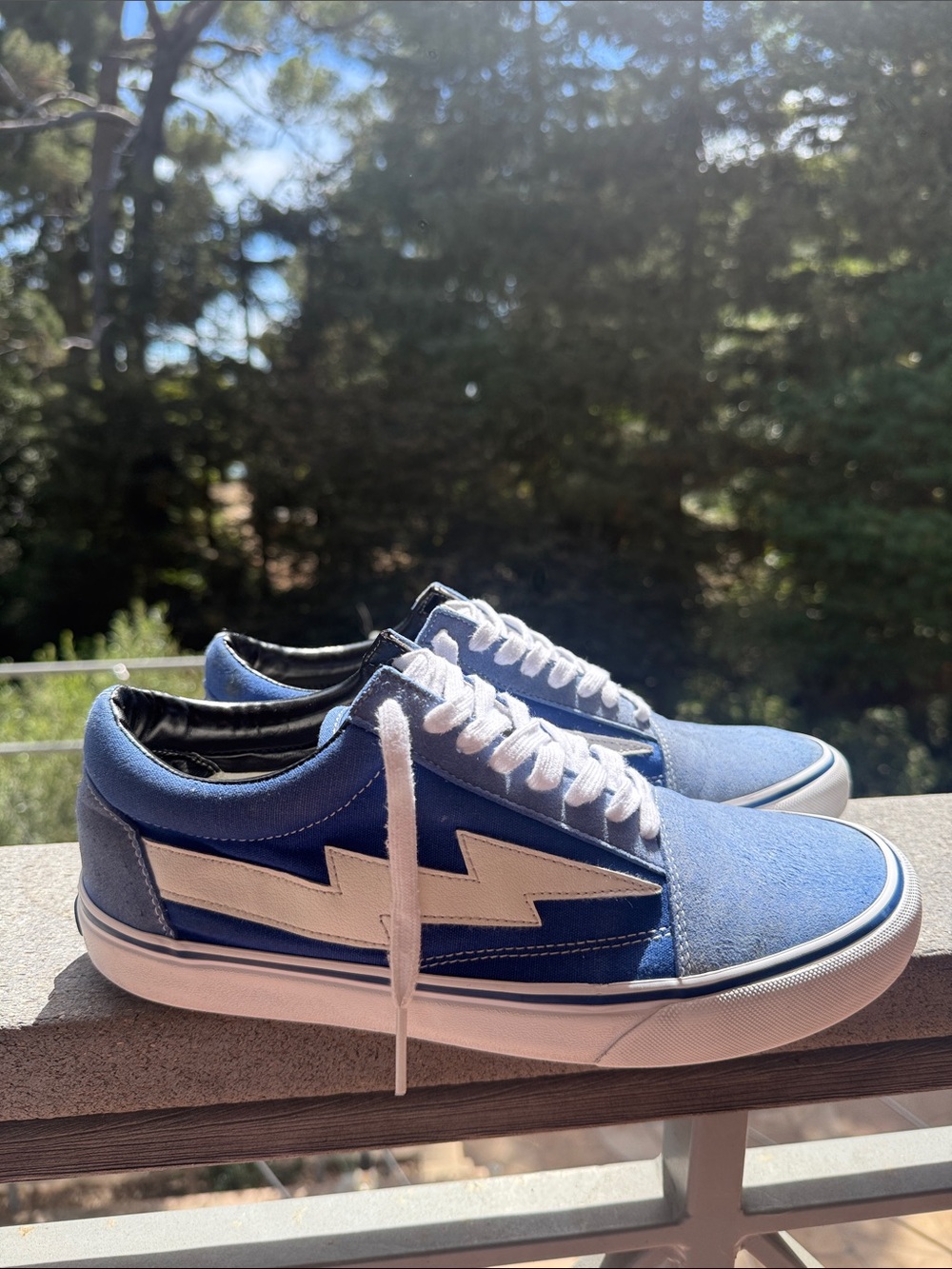 Revenge x Storm Blue Men’s Low-Top Vans Lightning Accent Sneakers Size 10
